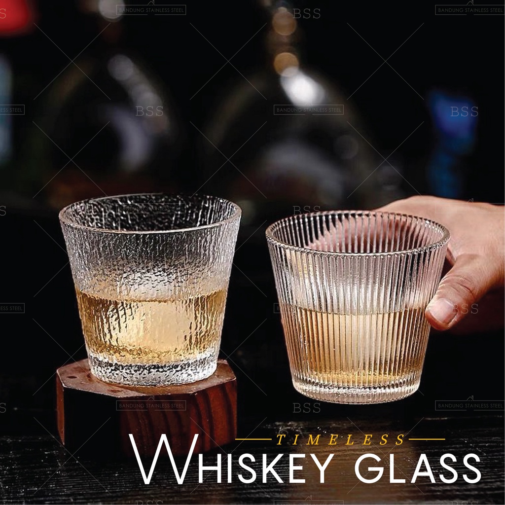 Gelas Minum 300ml Whiskey Cafe Ripple Cangkir Kaca Glass Kopi Jus Juice Teh Cantik Unik Simple Elegan