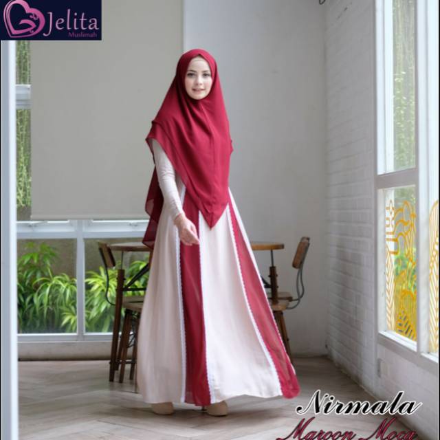 Gamis Syari wanita muslim New Nirmala Syari merek Jelita muslimah ori