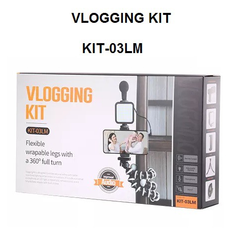 Vlogging Live Streaming Kit with Microphone and Mini Tripod - KIT-03LM