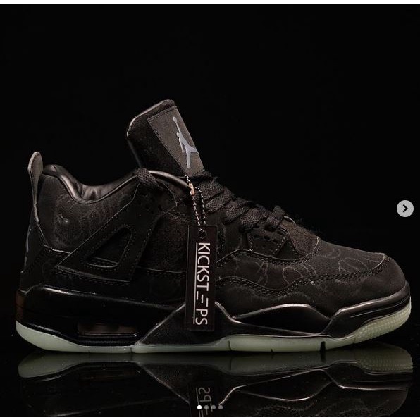 Nike - Air Jordan 4 x KAWS "Suede Black" (Glow in the dark Outsole) - HI QUALITY PREMIUM SNEAKERS