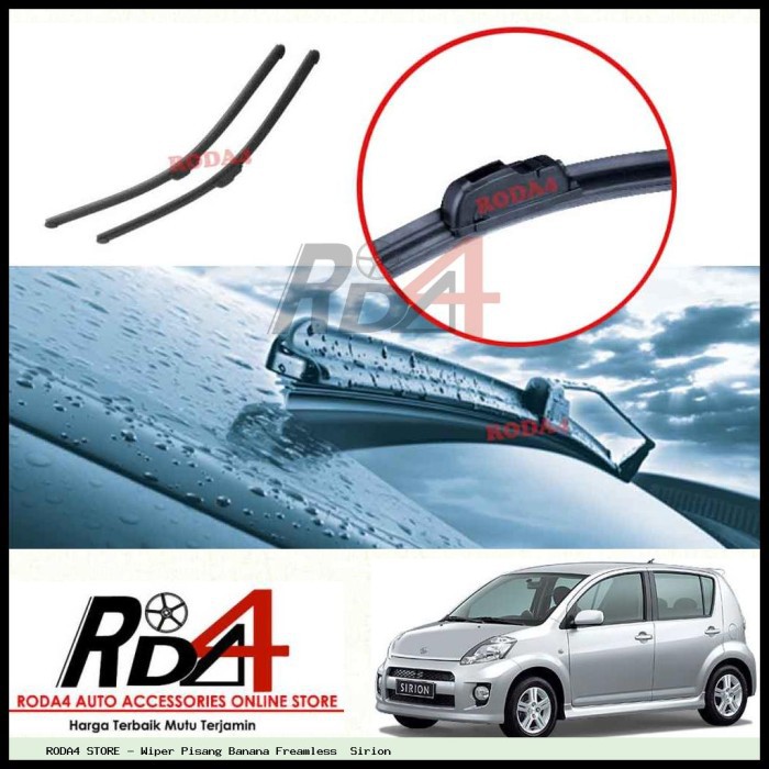 Wiper Mobil Sirion 22 17 Frameless Banana 1 Set 2 Pcs