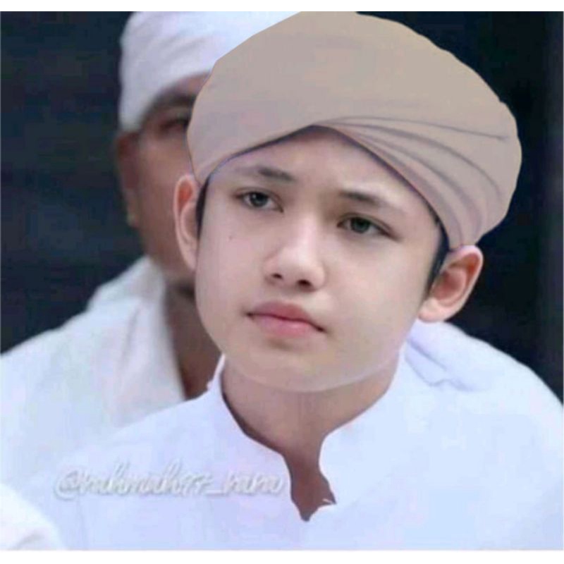 Imamah sorban 3meter Polos Panjang Cream Surban kepala Habaib