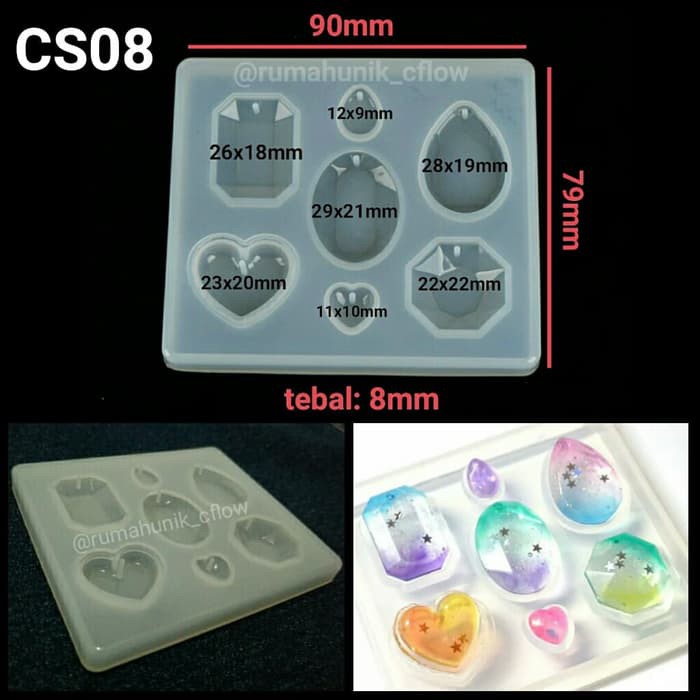 Cetakan resin cetakan liontin kristal cetakan orgonite silicone mold