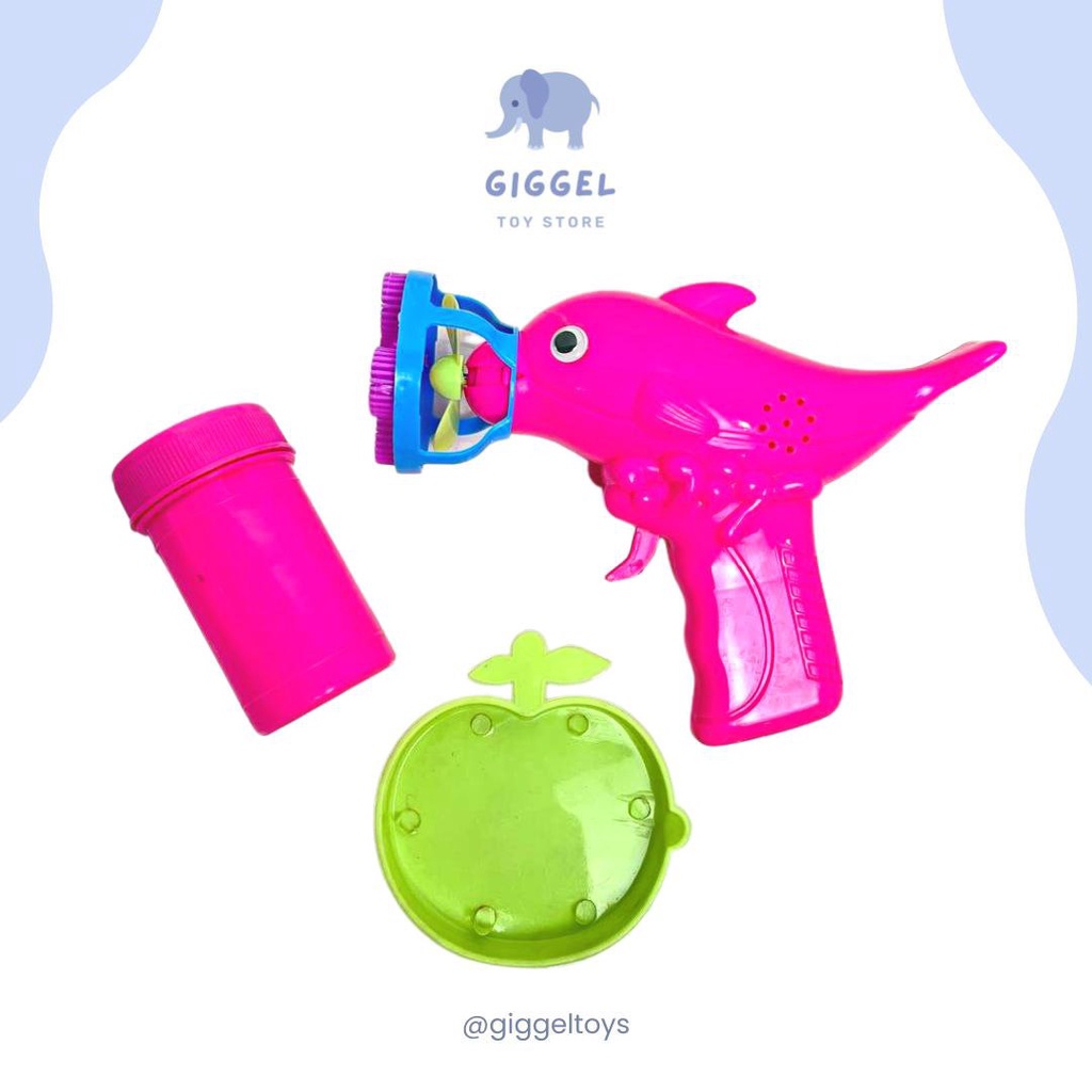 [ Giggel ] BUBBLE GUN DOLPHIN / Mainan Anak Tembak Bubble Gun Dolphin 5 Mata Gelembung Air Sabun SNI bubble dolphin 5 mata