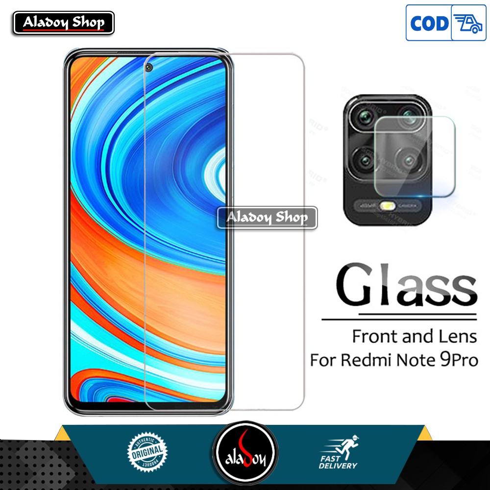 PAKET Tempered Glass Clear Pelindung Layar + Tempered Glass Camera Xiaomi Redmi Note 9 Pro / 9s