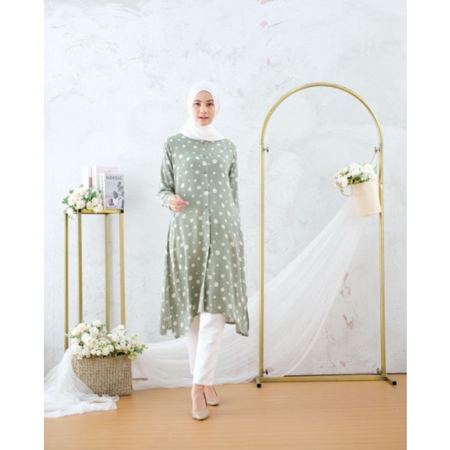 ALYA LONG TUNIK / COTTONISTIC TUNIK MOTIF DAISSY LONG TUNIK RAYON IMPORT