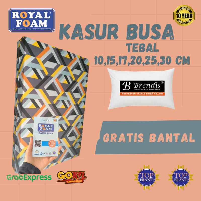 kasur busa royal foam garansi 10th tebal 15cm 17cm 20cm 30cm density 16 super yellow antikempes