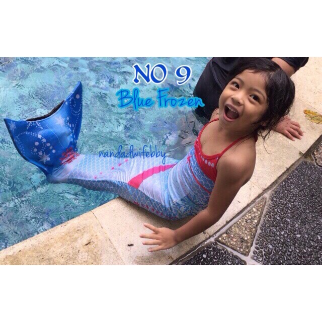 No 9  Blue Frozen Kostum Duyung Mermaid Anak 2-13th
