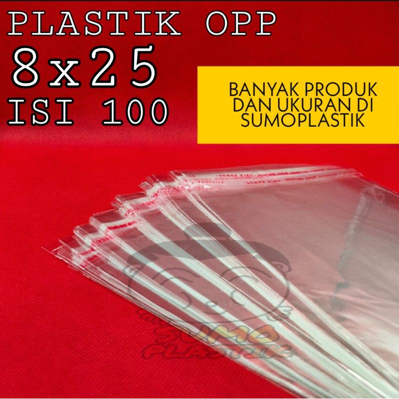 

opp plastik/plastik kaca lem 8x25(isi 100 lembar)