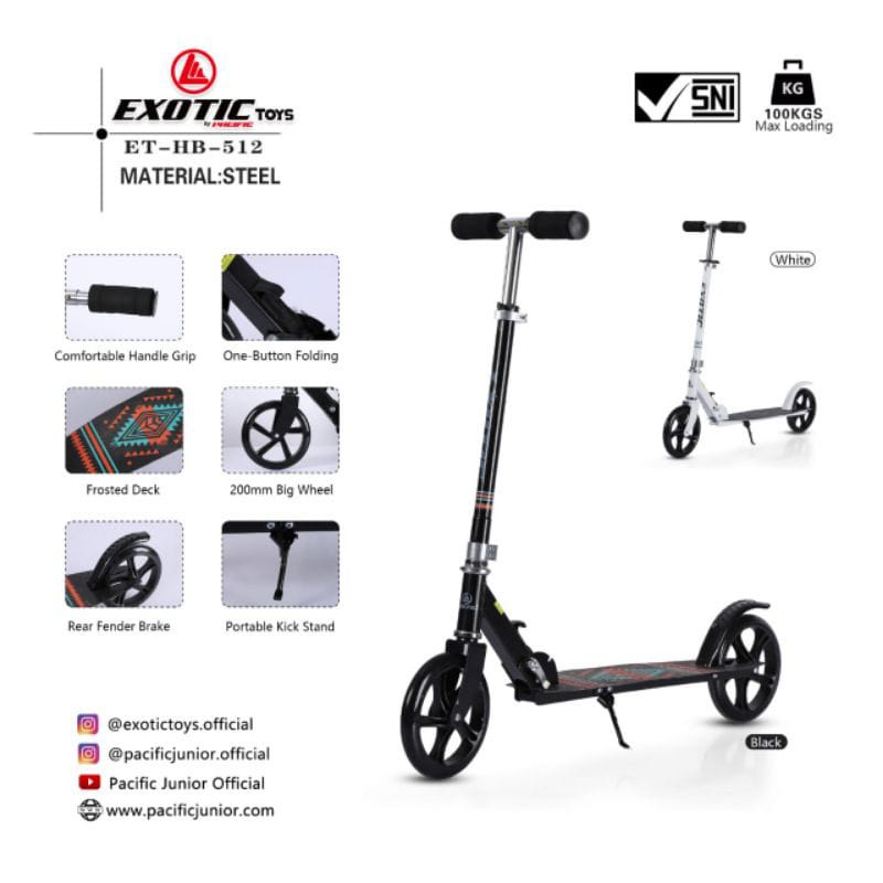 EXOTIC SCOOTER RODA 2 ANAK DAN DEWASA EXOTIC ET HB-512 BY PACIFIC