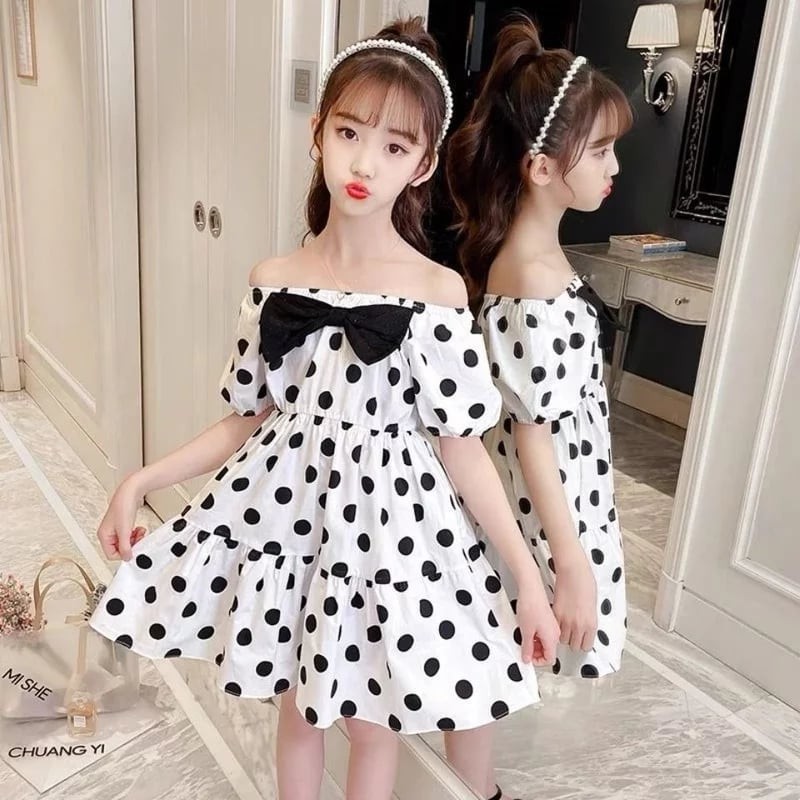 Dress Anak Perempuan Sabrina Polkadot