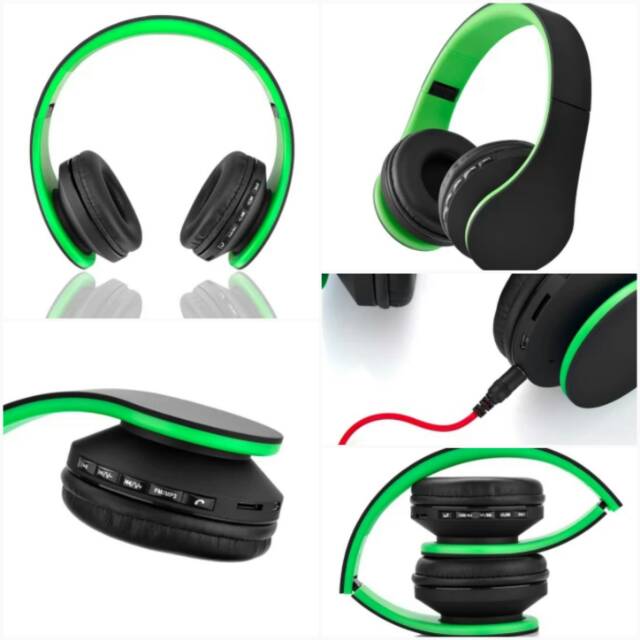 Wireless Bluetooth Stereo Headphone Microphone MP3 FM Headset untuk Handphone Tablet