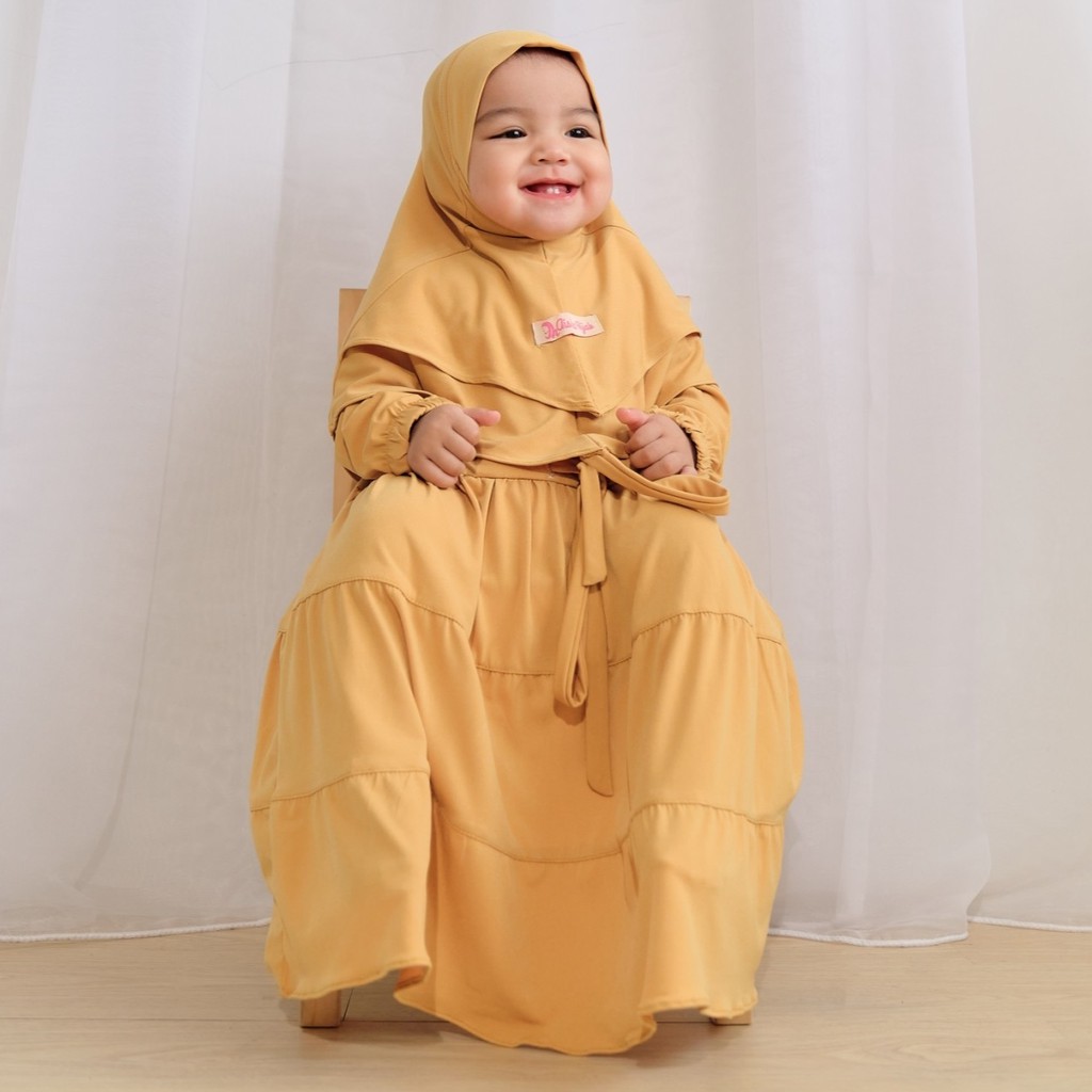 Gamis Anak Cantik Polos Akifah / Gamis Bayi Perempuan Aiska 0-4 Tahun / Gamis Bayi