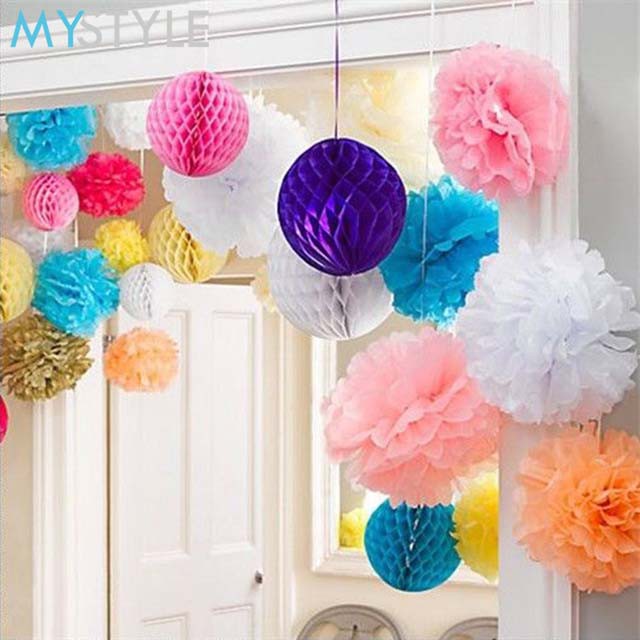 POMPOM KERTAS BUNGA 20 CM/ 25 CM / 30 CM POMPOM PESTA/POMPOM WARNA WARNI