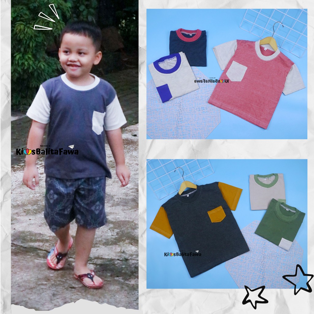 Kaos John Ethes uk Bayi 6-12 Bulan / Baju Polos Anak Laki-Laki Balita Oblong Reglan Atasan Lengan Pendek