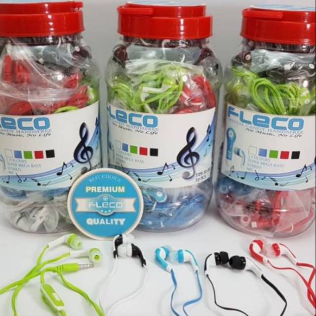 Headset Handsfree Fleco Earphone Fleco Toples  isi 50pcs