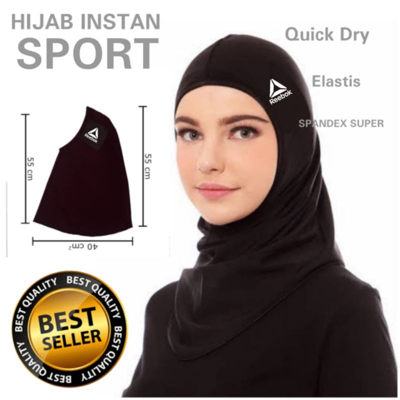 Hijab Sport Olahraga Gym Lari Renang Kerudung Instant-rbk