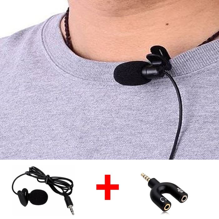 Mini Microphone Clip On Mic Free U Shape Audio Splitter