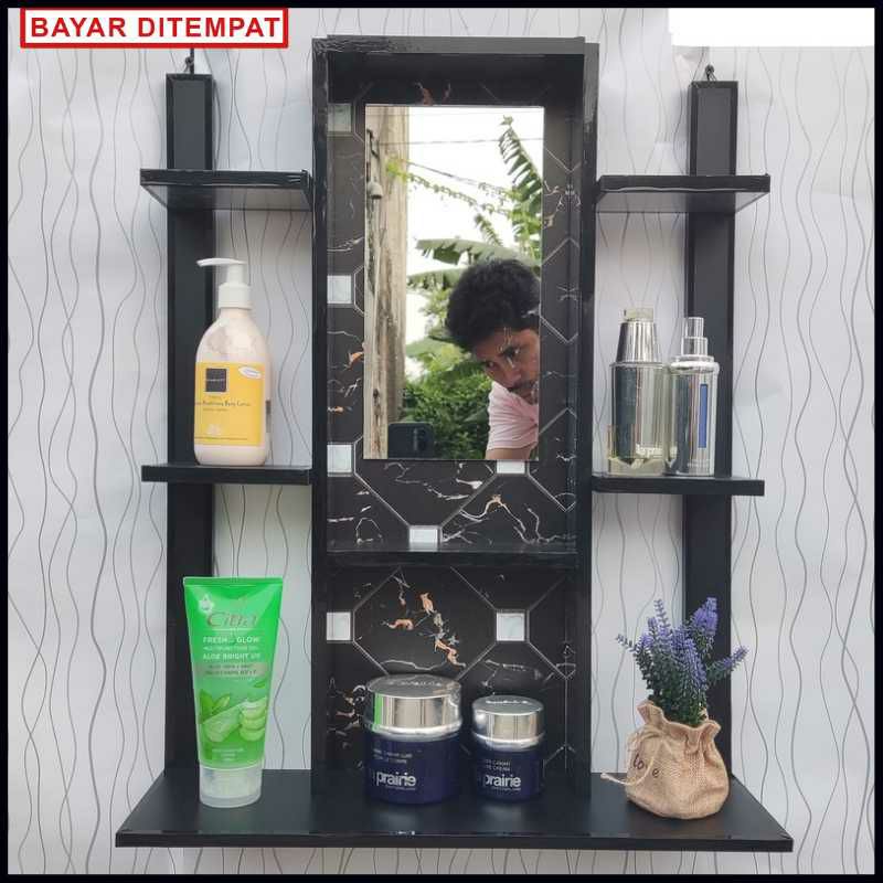 RAK KOSMETIK GANTUNG TERBARU VIRAL - RAK KOSMETIK CERMIN KACA KOTAK KAYU KOKOH DAN KUAT - RAK ALAT M