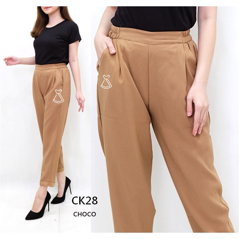 CK28 - CELANA WANITA BAGGY PANTS CELANA PANJANG KANTOR CASUAL