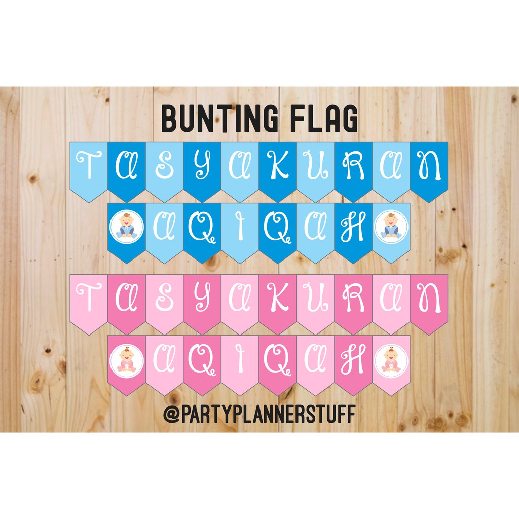 Bunting flag tasyakuran aqiqah flag banner aqiqah perlengkapan aqiqah bendera aqiqah anak