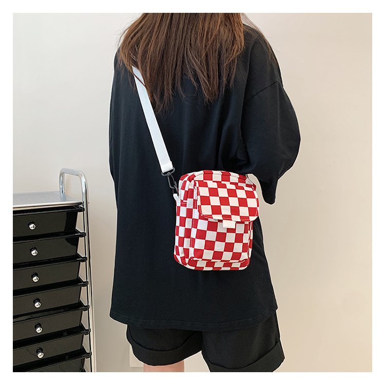 KOREAN PLAID CHECKERED BOARD CROSS BODY BAG