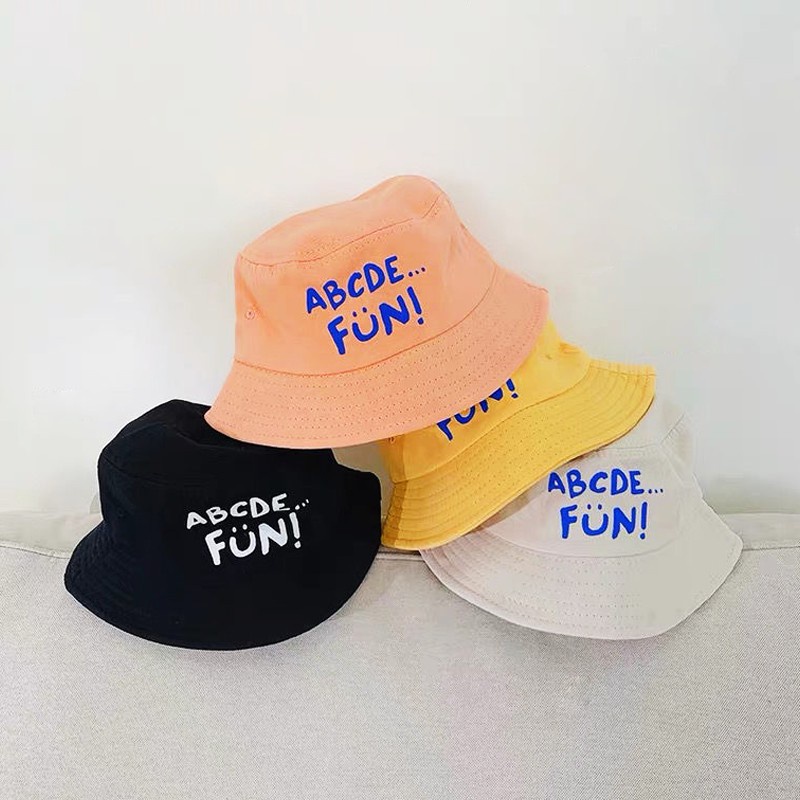 PROMO!!! topi bucket anak perempuan laki laki, topi bucket abcd fun lucu, topi bucket terbaru realpict