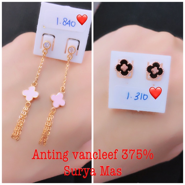 Anting vancleef emas 375%