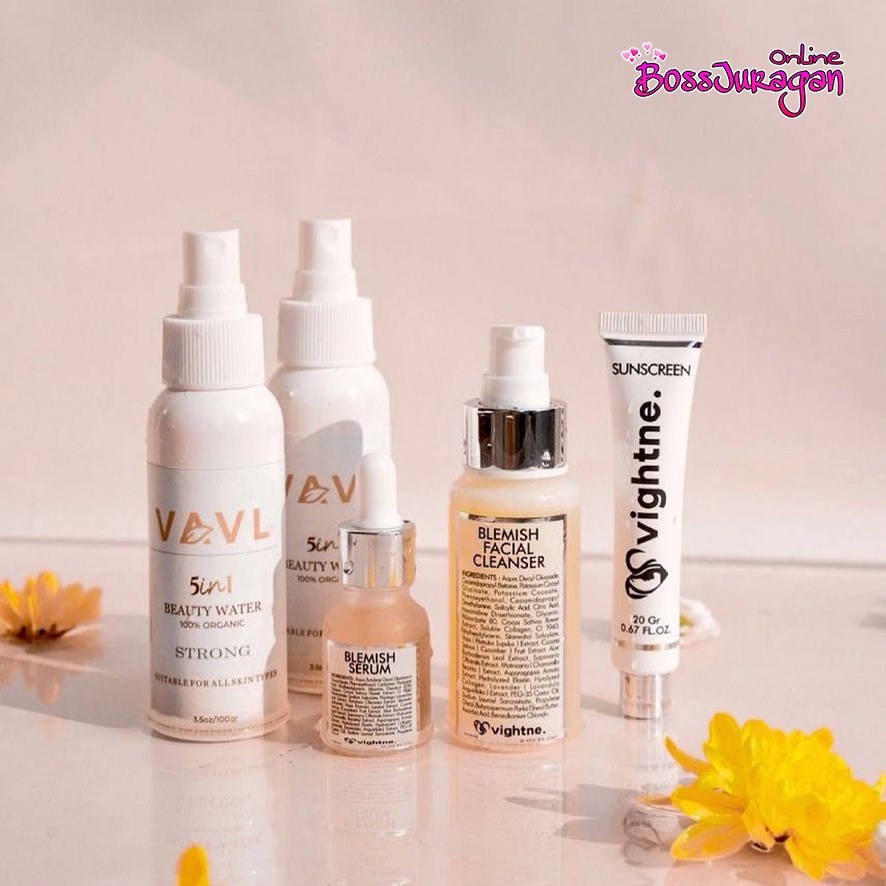 (BOSS) VAVL Beauty Series - Beauty Water | Blemish Serum | Sunscreen | Blemish Facial Clenser