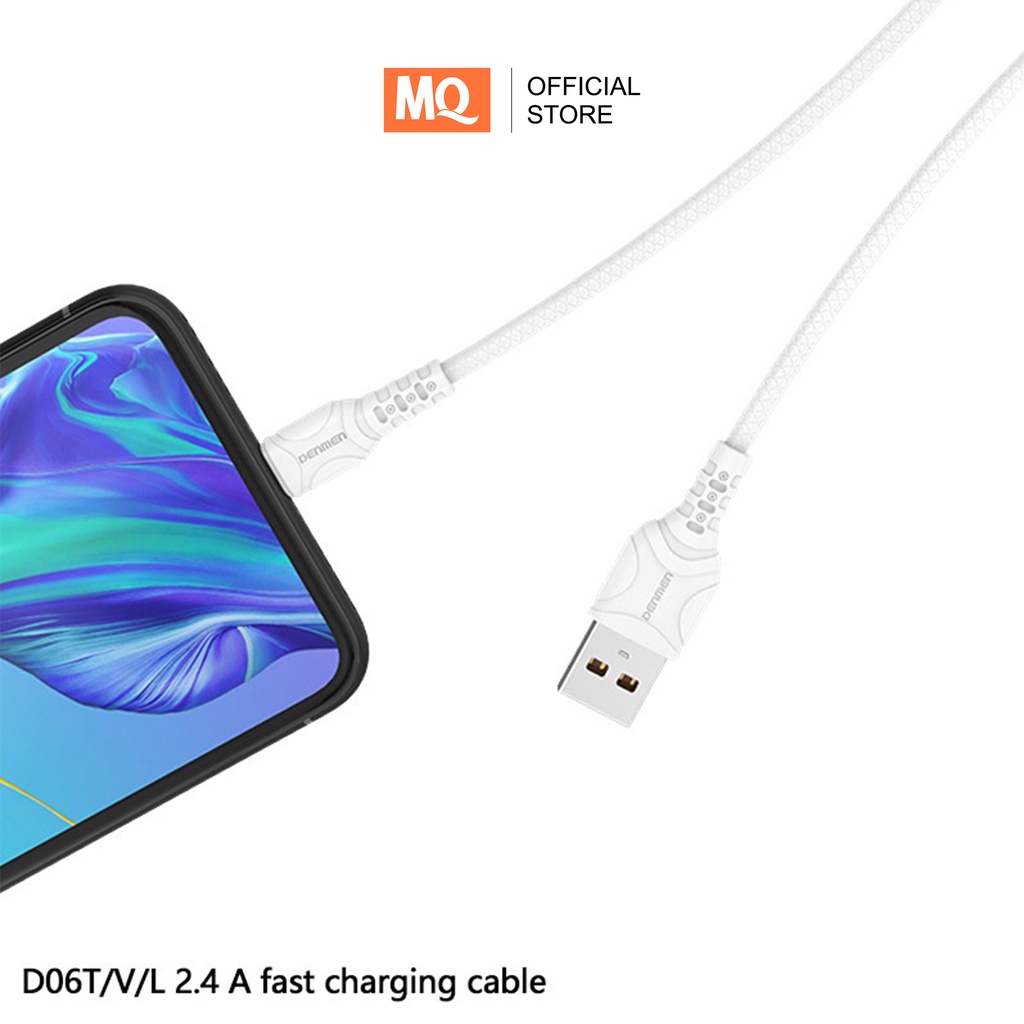 MQ Kabel Data Fast Charge 2.4A Micro + TypeC + Lightning 100cm