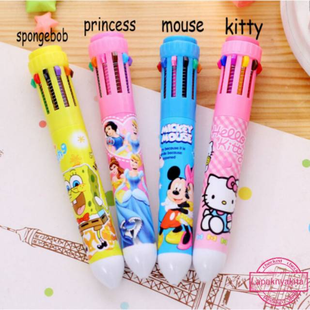 

[ COD ] Pena Ballpoint Multi Warna 10 in 1 Bolpen Pulpen Pensil Alat Tulis Bulpen Warna Warni Bagus Murah