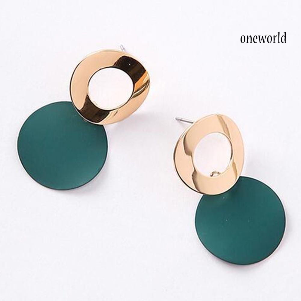 OW@ Party Women's Simple Hollow Out Round Drop Dangle Stud Earrings Jewelry Gift