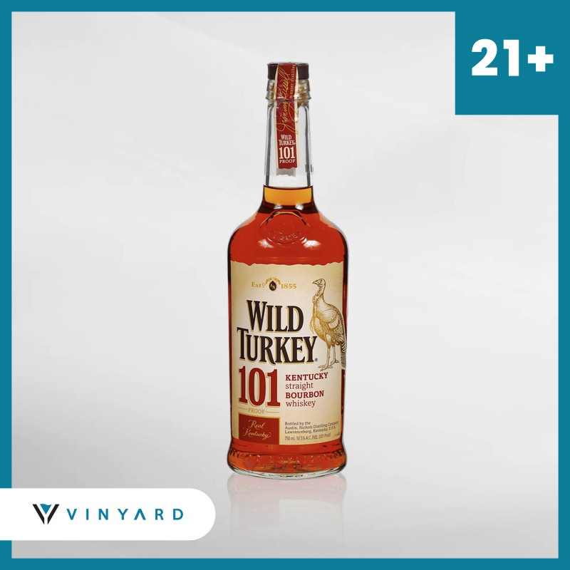 Wild Turkey 101 Proof Bourbon Whiskey 750 ml ( Original &amp; Resmi By Vinyard )