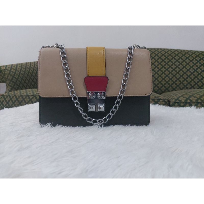 sling bag rantai mix warna by monalisa (Prelove)