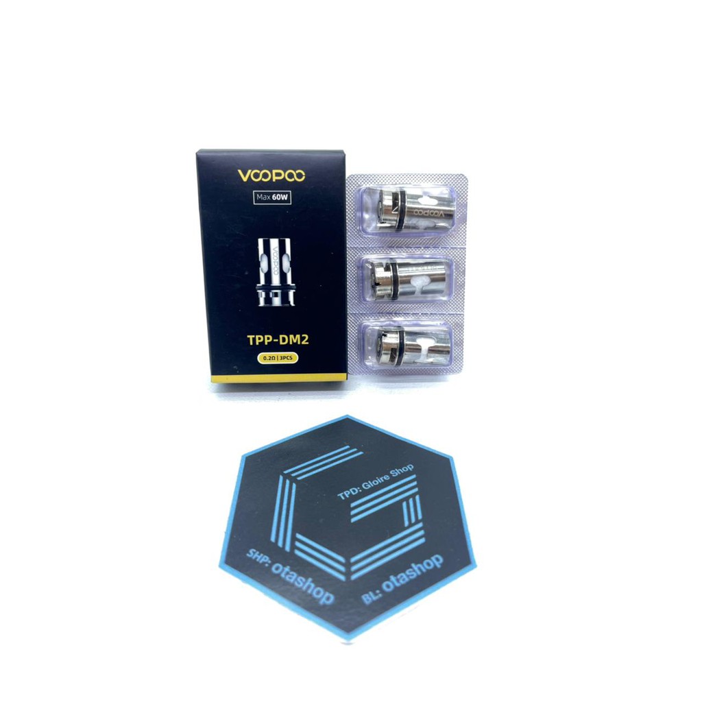 COIL -- Voopoo TPP DM2 0.2ohm 40w - 60w for Drag 3 X Plus Kit Pod Tank Replacement Authentic dm 2