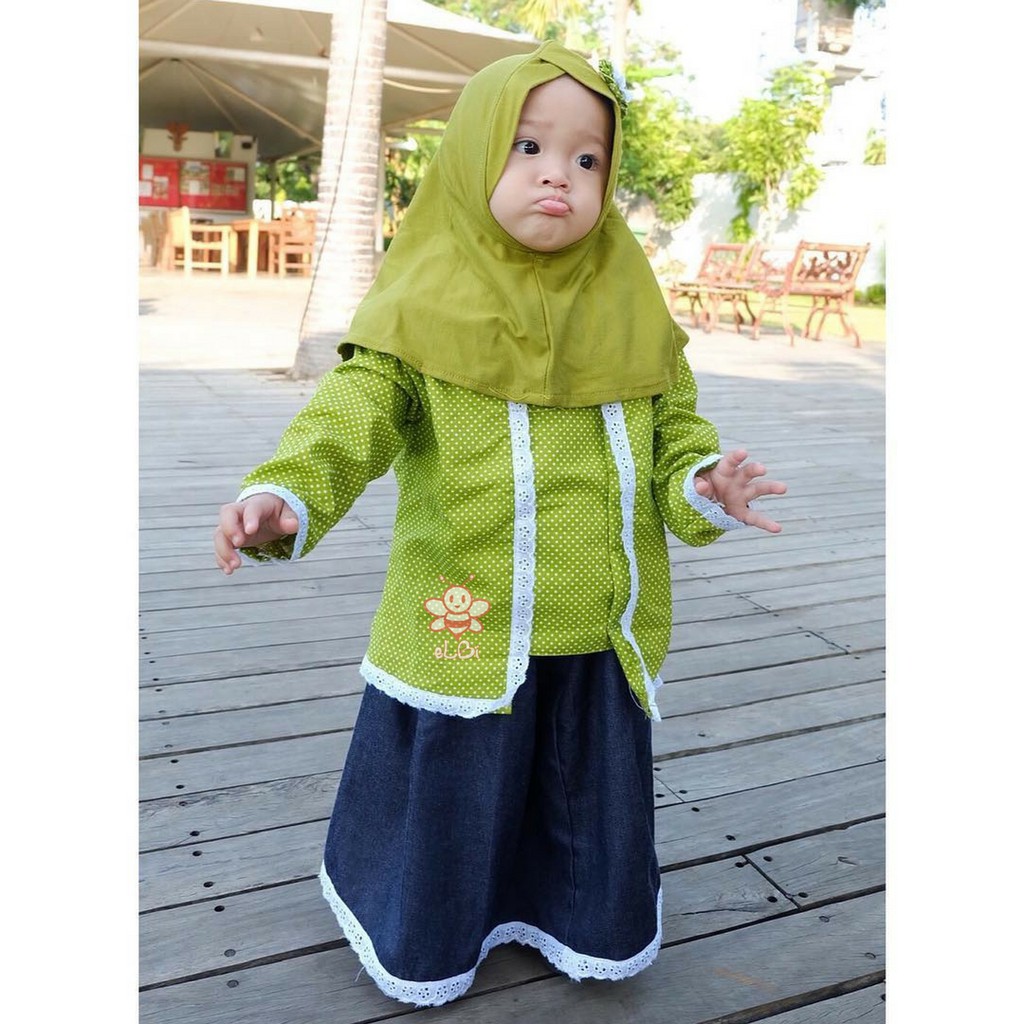 Baju Muslim Anak Calista / Baju Gamis Anak Perempuan ELBI / Baju Muslim Anak 1-6 Tahun Cantik