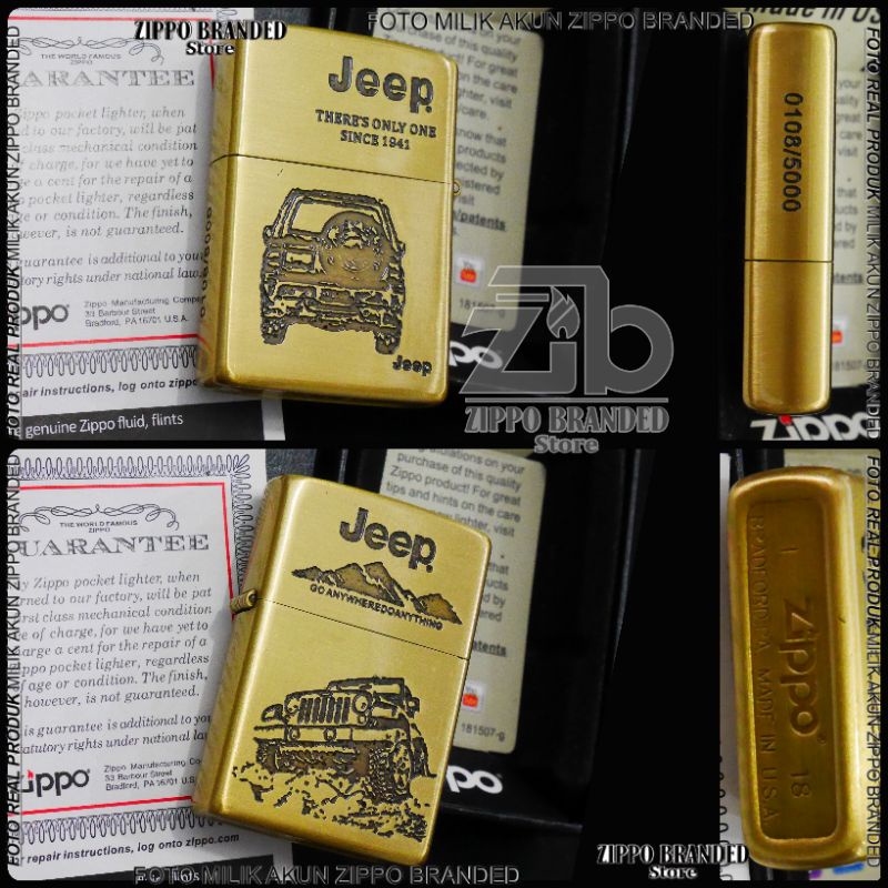 zippo jeep off road mountain emboss timbul gratis tambah nama golden brass limitid edition