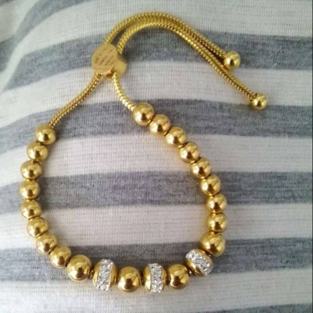 GELANG TANGAN WANITA TITANIUM EMAS SILVER GOLD