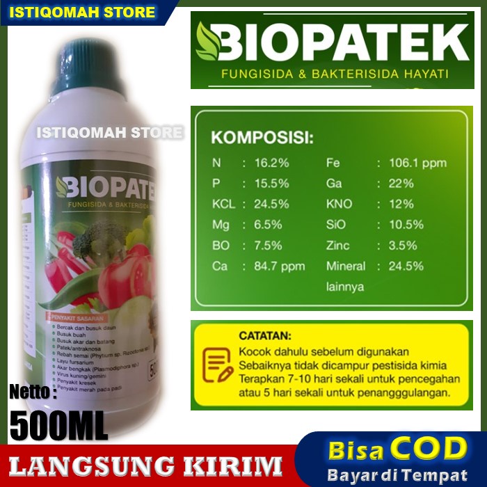 500 ml BIOPATEK Fungisida &amp; Bakterisida Hayati Obat Patek Tanaman Cabe, Obat Patek Cabe Rawit, Obat Patek Terlaris Nopatek Murah Paling Ampuh dan Manjur Mengatasi Hama Patek Cabe Cabai