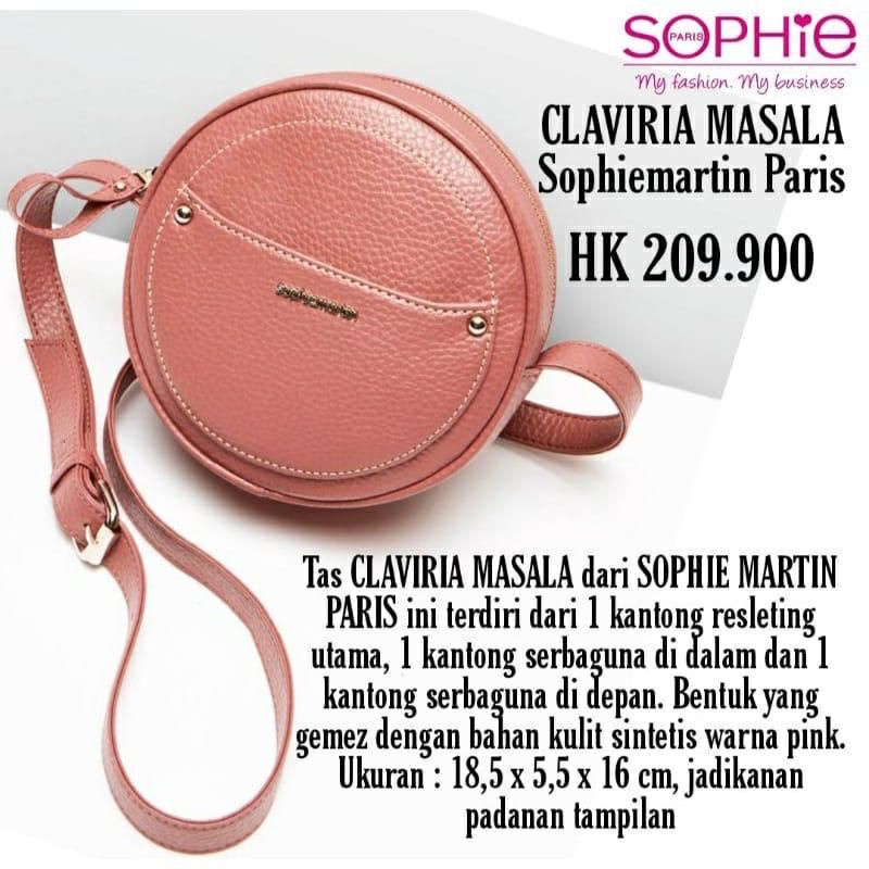 TAS CLARYSA BULAT : CREAM / PINK  SOPHIE MARTIN PARIS PROMO ORIGINAL SELEMPANG WANITA WOMAN BAG