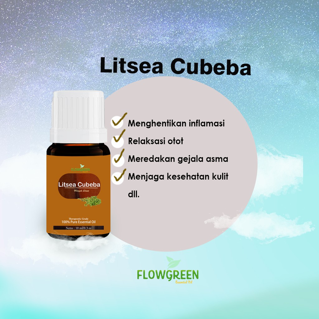 Litsea Cubeba Oil 100% Murni Essential Oil Kemasan 10 ml