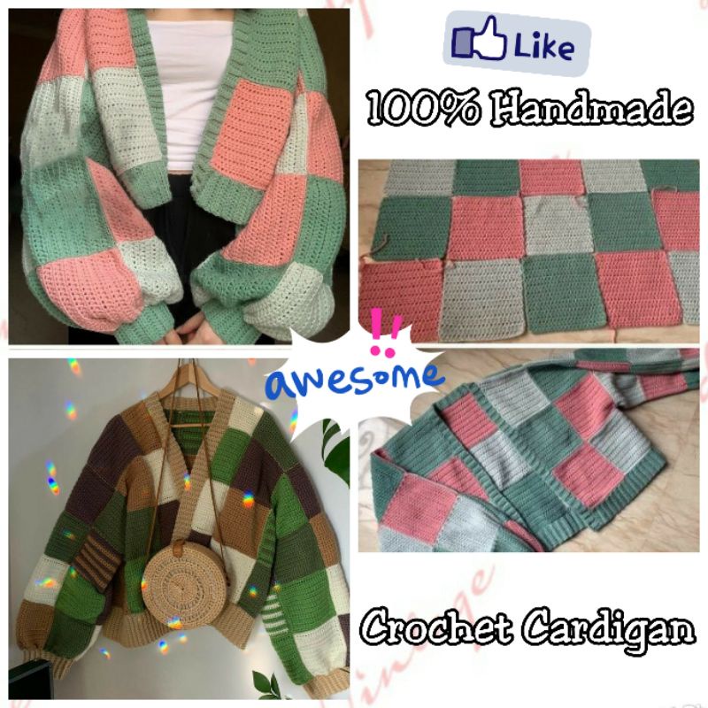 Cardigan | Sweater | Jacket | 100% Handmade Crochet Rajut Knit Cardigan Bisa Req Warna Harry Styles 