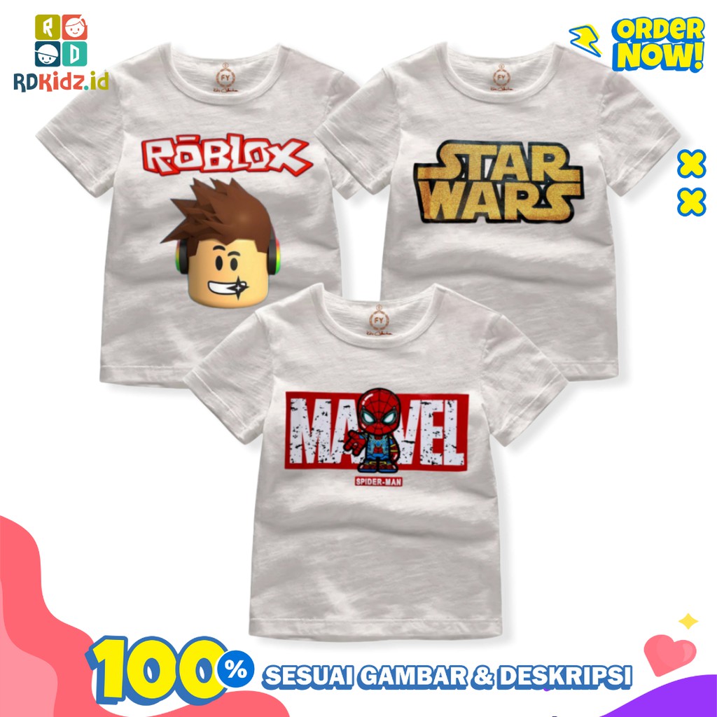 Rdkidzid Atasan Anak Laki Laki Kaos Anak Cowok Baju Anak Laki Laki Motif Robrox &amp; Star Wars