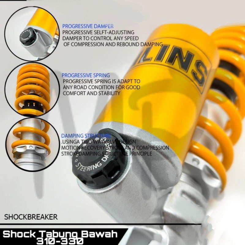 Shock Tabung shock breaker Model Tabung Bawah Vario,vario125,Vario150,Genio,Beat,Scoopy,Lexi,Mio,Mio Soul,Fino,Mio j Dll