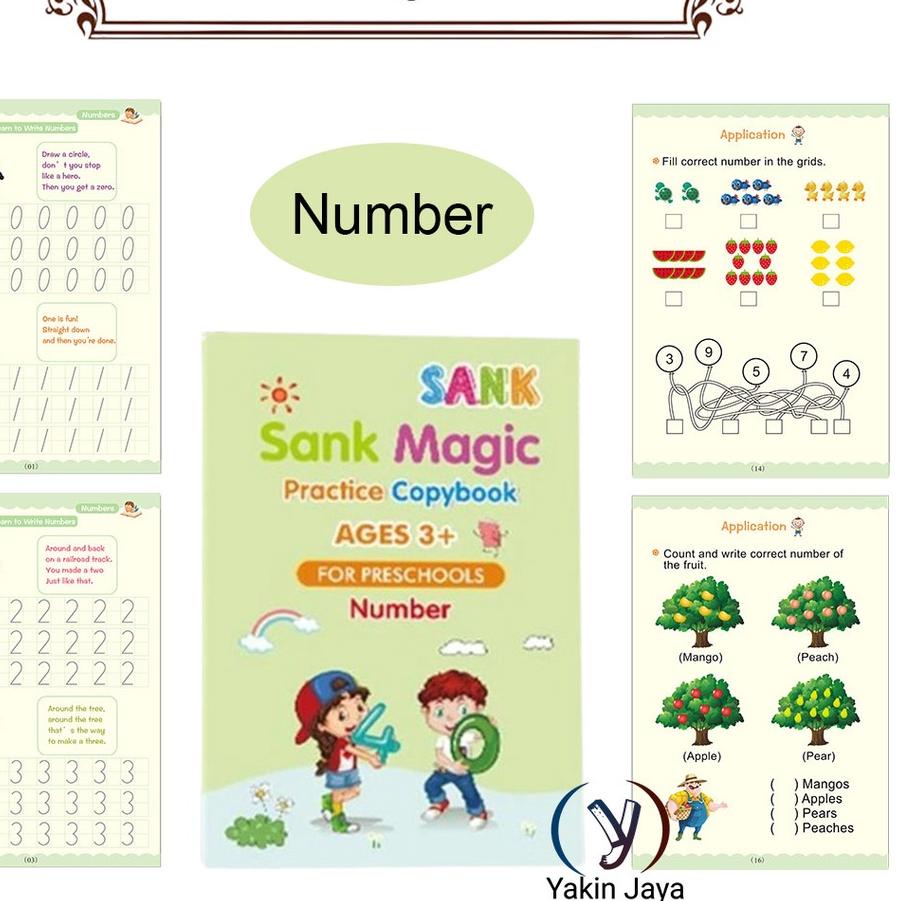 

♥ Sank Magic 4 set Magic Practice Book / Buku Edukasi 3D Belajar Pintar Menulis TK produck terlaris