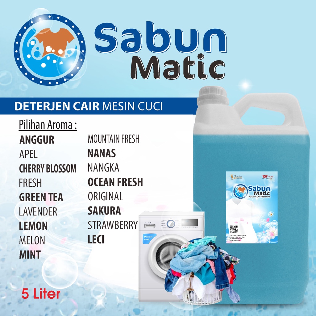 Sabun Cuci Baju Deterjen Cair Matic Aroma Wangi 5 Liter Jerigen Free Bubble Wrap