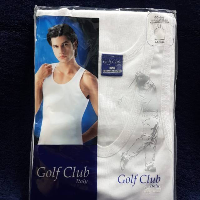 3 pc Kaos singlet pria putih merk Golf Club