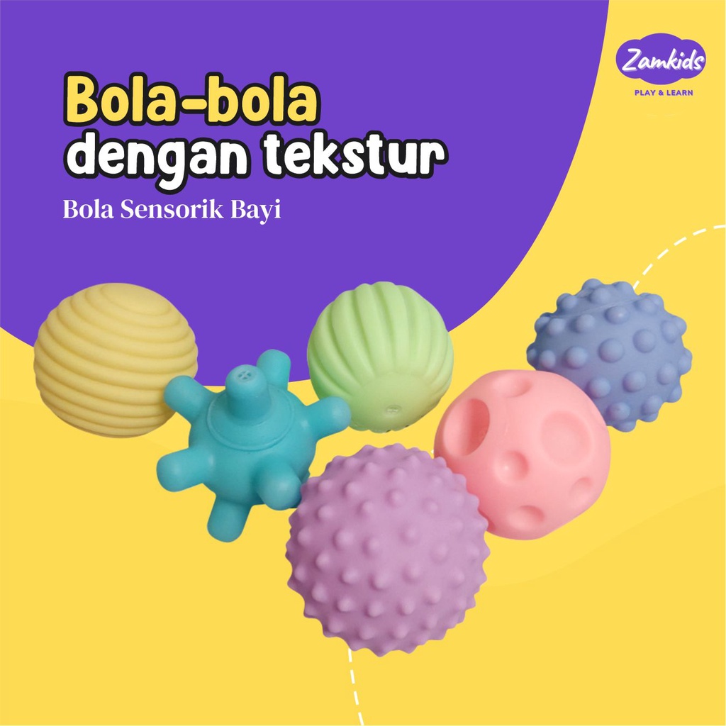 Mainan Edukasi Bola Karet Sensorik Permainan Edukatif Bayi Dan Balita Premium By Bonekajariku