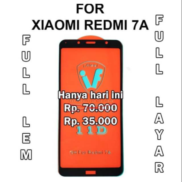 Tempered Glass Xiaomi Redmi 7a Full Lem 9D - SC