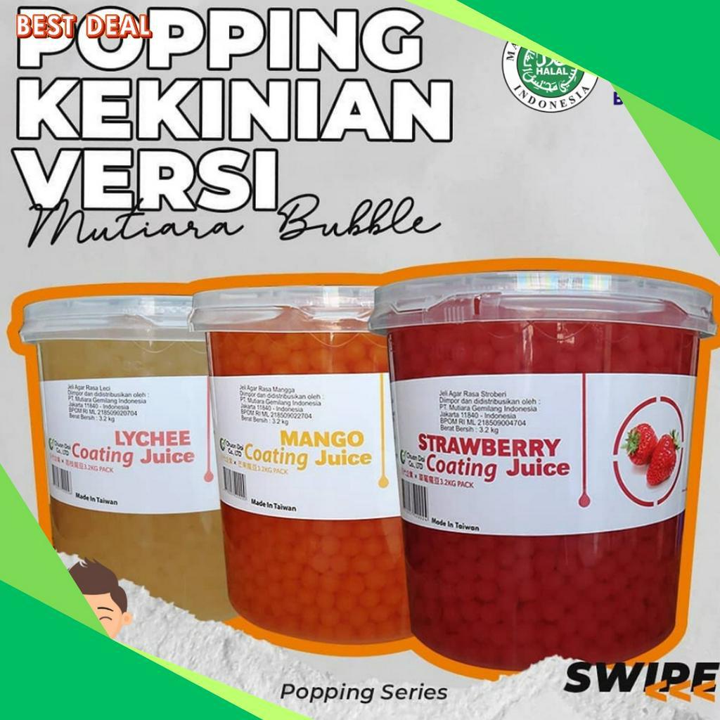 

GOGO BELI Popping Bobba Poping Boba Coating Juice Impor Taiwan 4gr dan JAM Selai TESTER